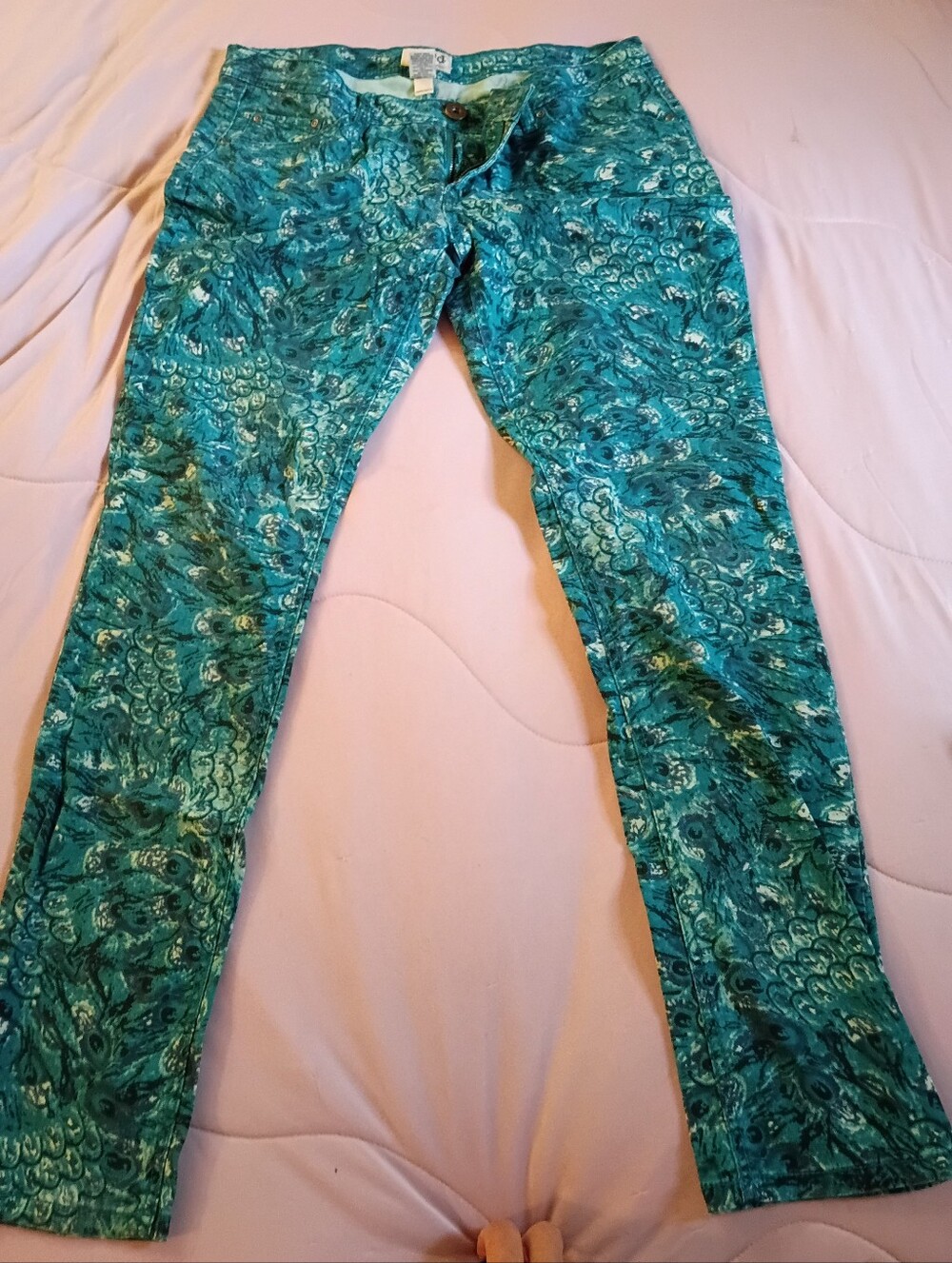 Mudd Green Stretch Pattern Pants